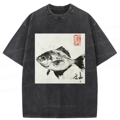 Tokyo-Tiger Vintage Fish Washed T-Shirt