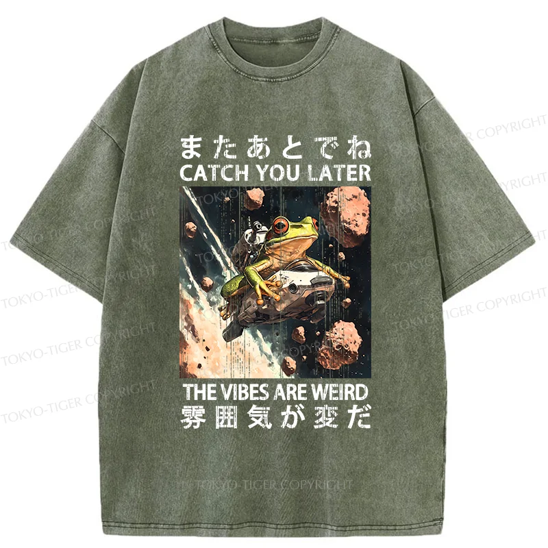 Tokyo-Tiger Frog Astronaut Washed T-Shirt