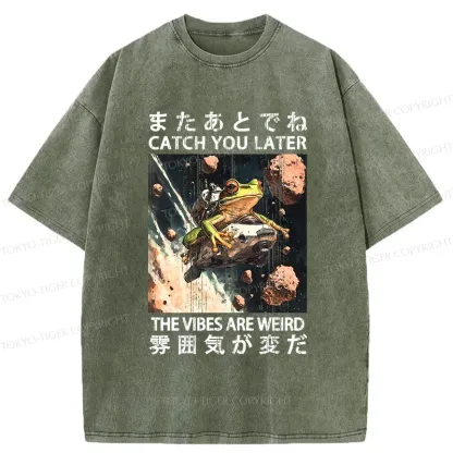 Tokyo-Tiger Frog Astronaut Washed T-Shirt