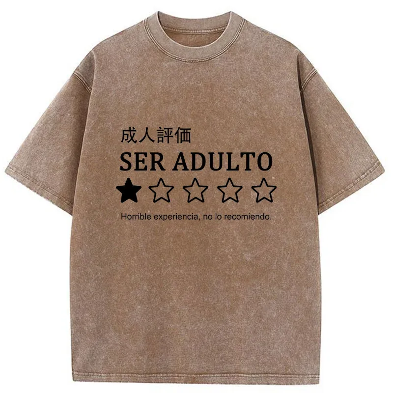 Tokyo-Tiger Adult Reviews Washed T-Shirt