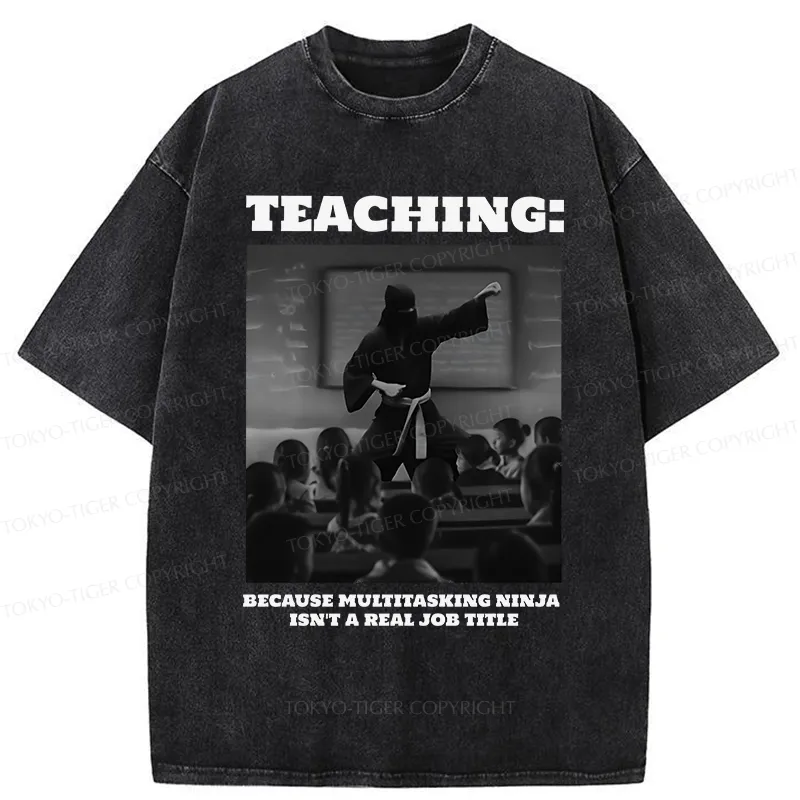 Tokyo-Tiger Ninja Teacher Teaching Washed T-Shirt