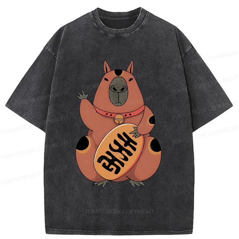 Tokyo-Tiger Lucky Capybara Washed T-Shirt