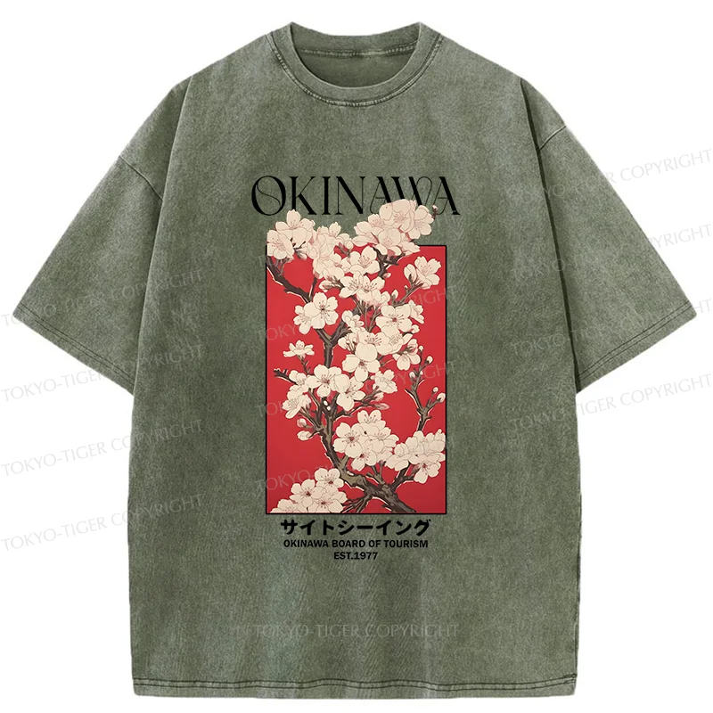 Tokyo-Tiger Okinawa Sakura Washed T-Shirt