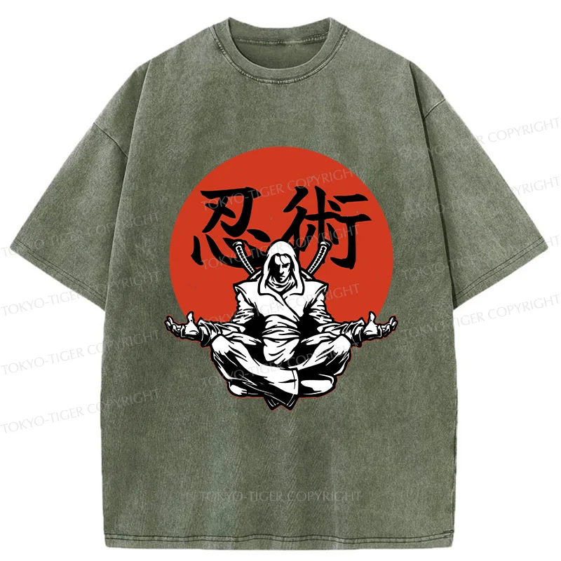 Tokyo-Tiger Japanese Ninjutsu Washed T-Shirt