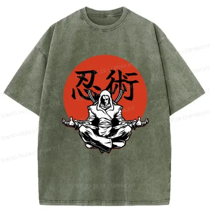 Tokyo-Tiger Japanese Ninjutsu Washed T-Shirt