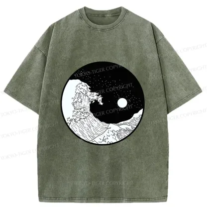 Tokyo-Tiger Tai Chi And Wave Washed T-Shirt