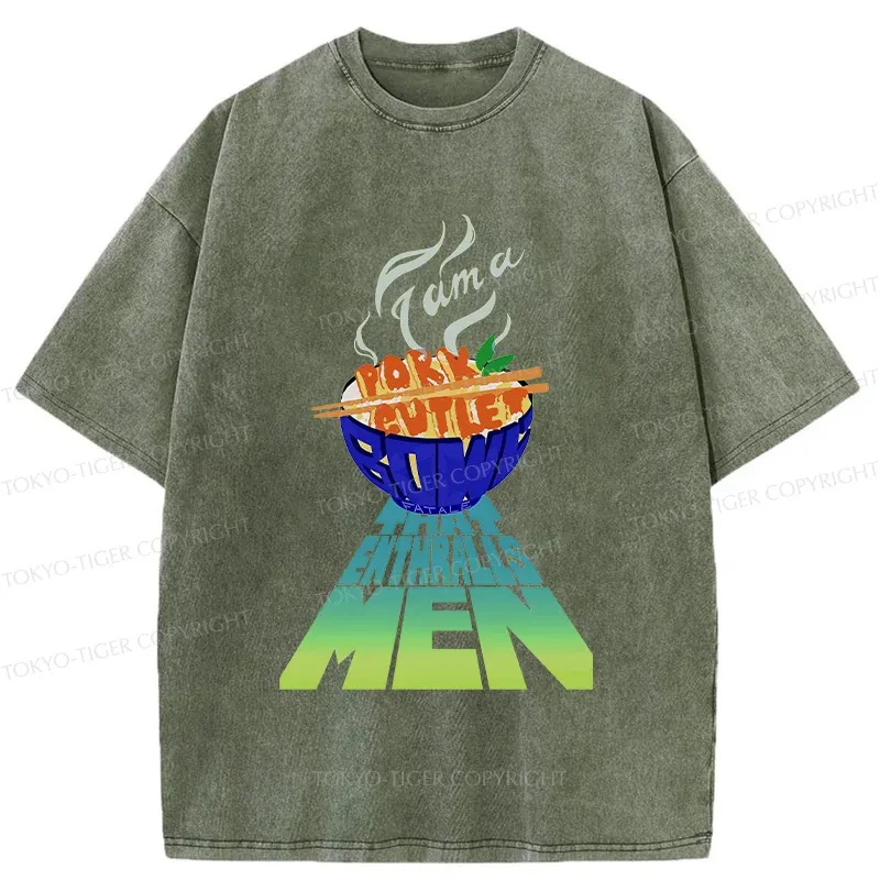 Tokyo-Tiger Fried Pork Cutlet Washed T-Shirt