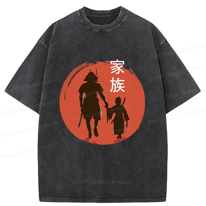 Tokyo-Tiger Samurai Family Washed T-Shirt