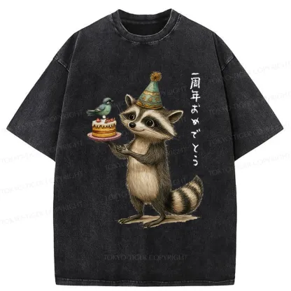 Tokyo-Tiger Happy First Anniversary Washed T-Shirt