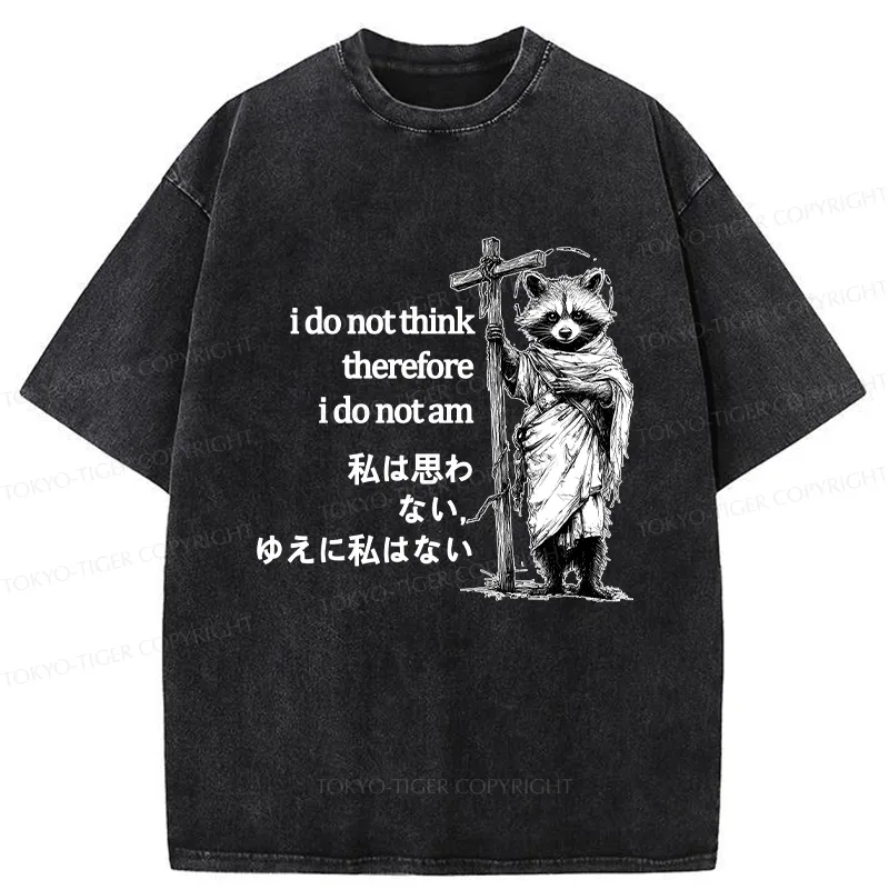 Tokyo-Tiger Thinking Raccoon Washed T-Shirt