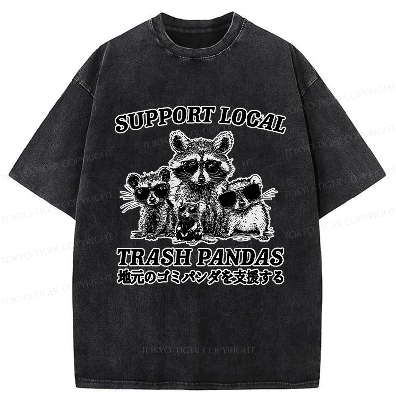 Tokyo-Tiger Trash Pandas Funny Washed T-Shirt