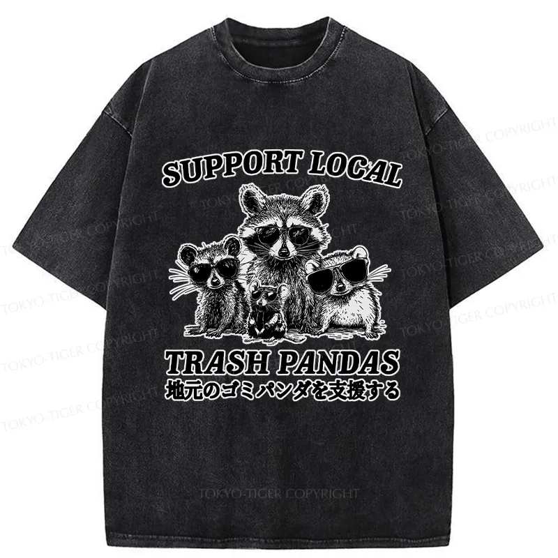 Tokyo-Tiger Trash Pandas Funny Washed T-Shirt