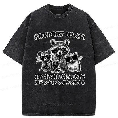 Tokyo-Tiger Trash Pandas Funny Washed T-Shirt