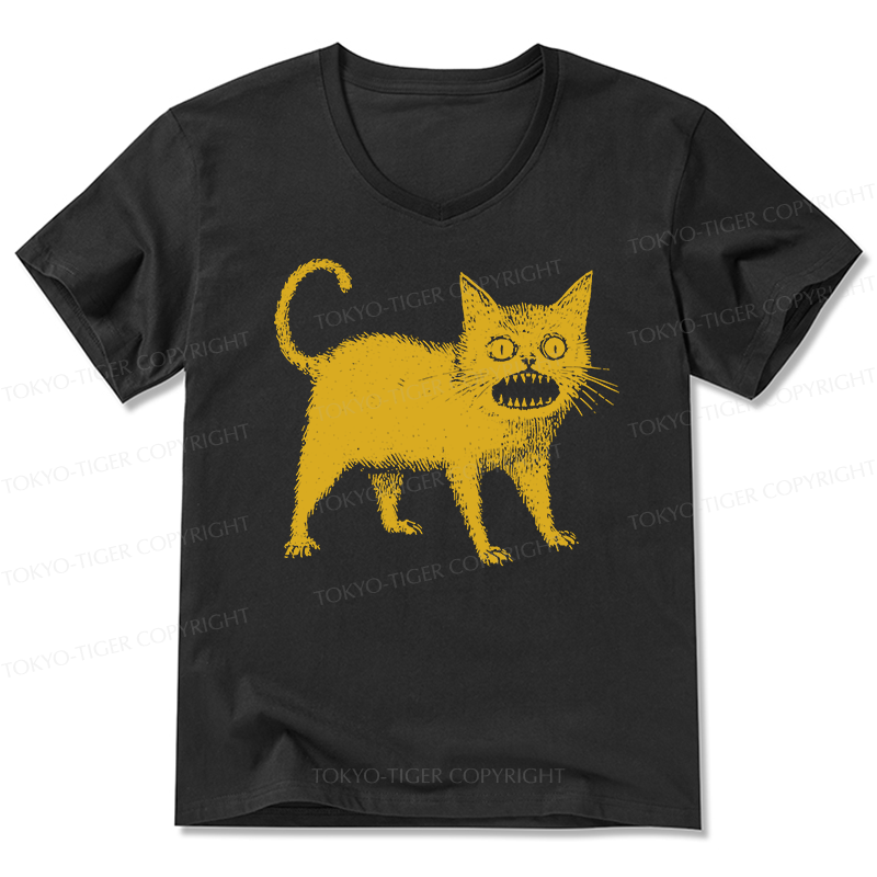 Tokyo-Tiger Horrible Japanese Cat V-Neck Classic T-Shirt