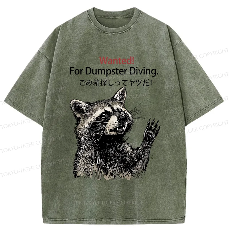 Tokyo-Tiger Wanted Raccoon Washed T-Shirt