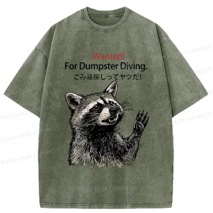 Tokyo-Tiger Wanted Raccoon Washed T-Shirt