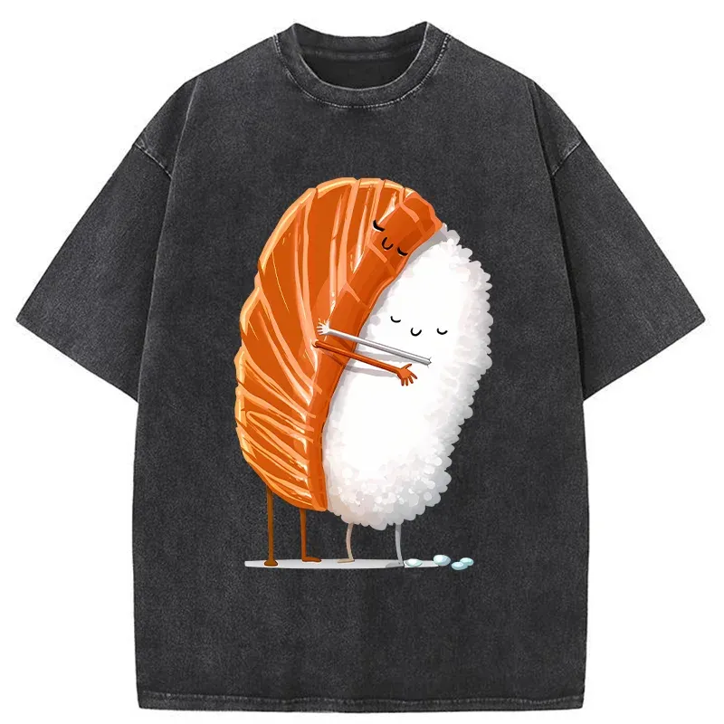 Tokyo-Tiger Sushi Hug Japan Washed T-Shirt