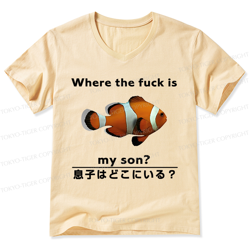 Tokyo-Tiger Fish Looking For Son V-Neck Classic T-Shirt