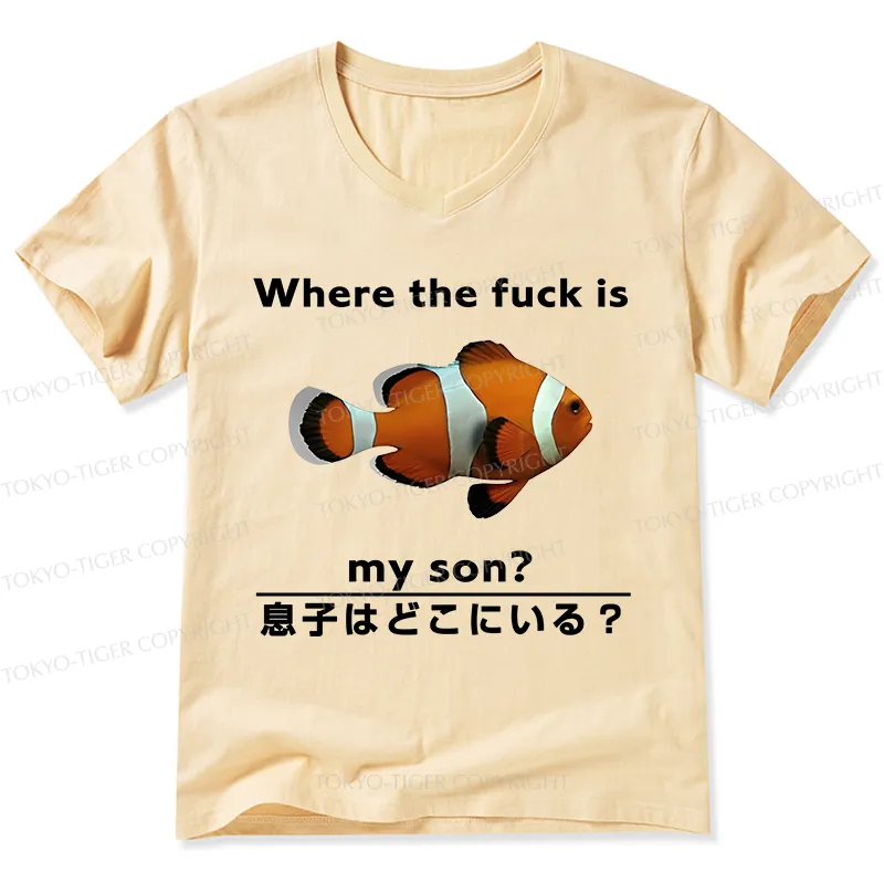 Tokyo-Tiger Fish Looking For Son V-Neck Classic T-Shirt