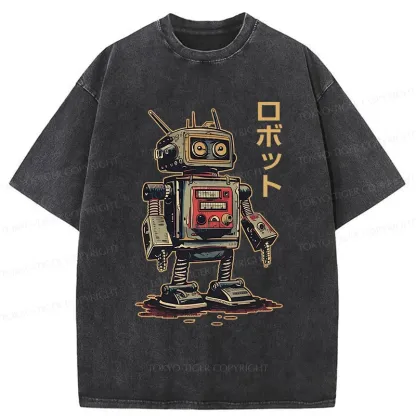 Tokyo-Tiger Japanese Robot Washed T-Shirt