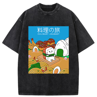 Tokyo-Tiger A Culinary Journey Of Sushi Washed T-Shirt