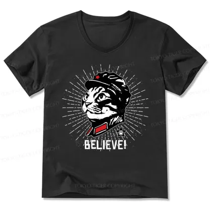 Tokyo-Tiger Trust Cat Chairman V-Neck Classic T-Shirt