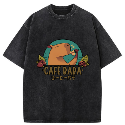 Tokyo-Tiger Funny Cafebara Washed T-Shirt