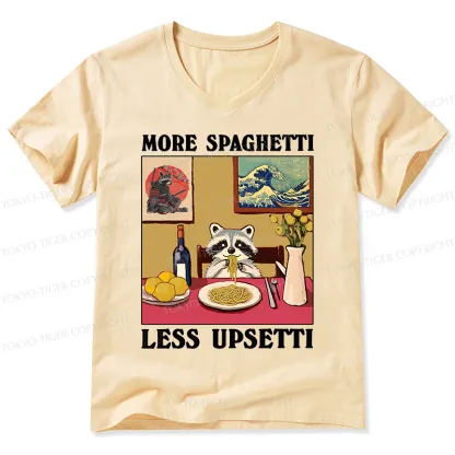 Tokyo-Tiger More Spaghetti Less Upsetti Japanese V-Neck Classic T-Shirt