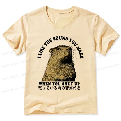 Tokyo-Tiger I Like The Sound Of Silence V-Neck Classic T-Shirt