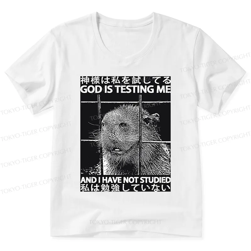 Tokyo-Tiger God Is Testing Me V-Neck Classic T-Shirt