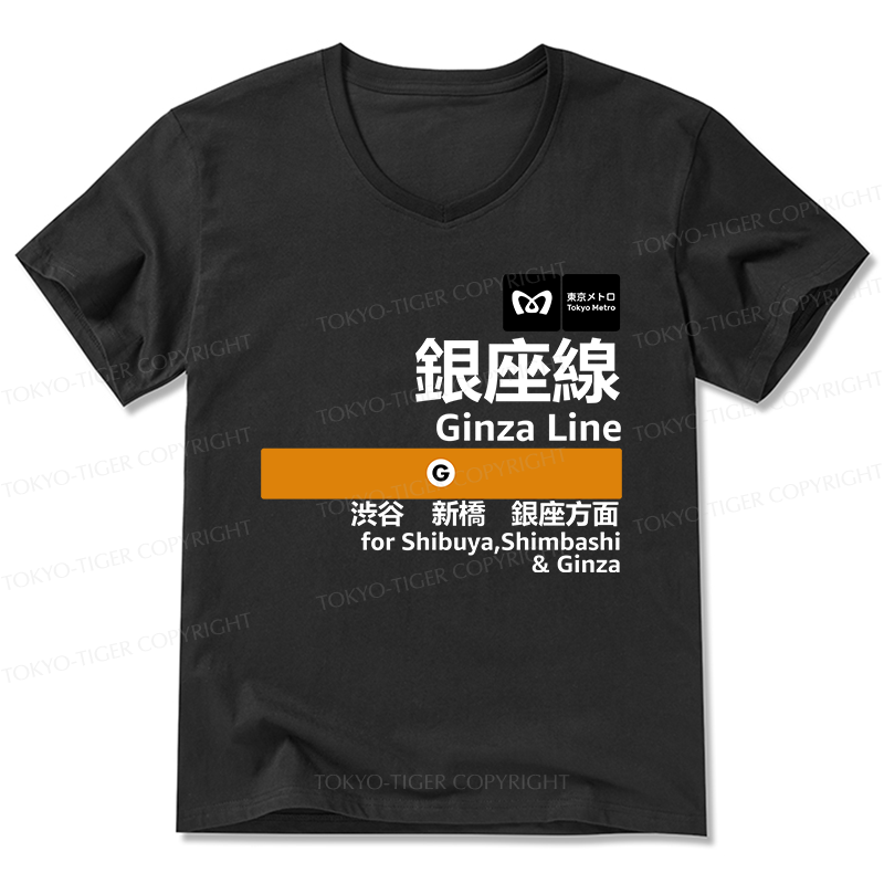 Tokyo-Tiger Ginza Line Japan V-Neck Classic T-Shirt