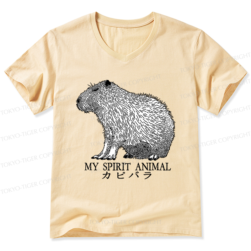 Tokyo-Tiger Capybara Spirit V-Neck Classic T-Shirt