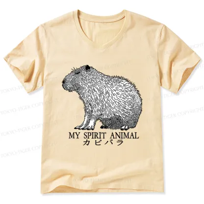 Tokyo-Tiger Capybara Spirit V-Neck Classic T-Shirt