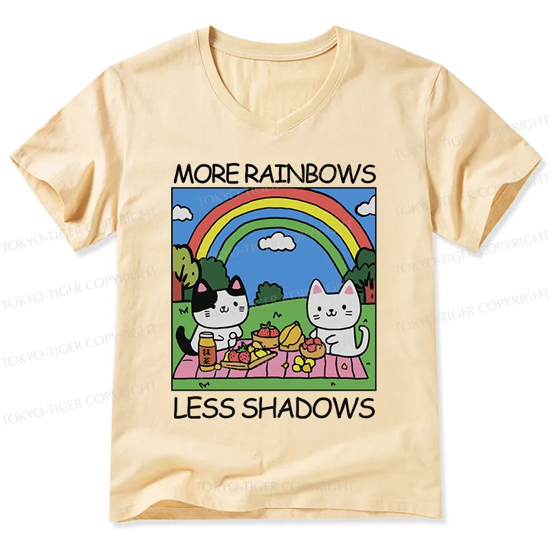 Tokyo-Tiger More Rainbows Less Shadows V-Neck Classic T-Shirt