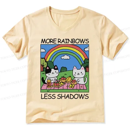 Tokyo-Tiger More Rainbows Less Shadows V-Neck Classic T-Shirt