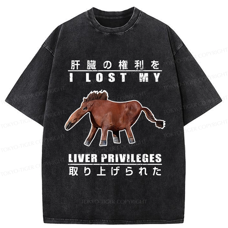 Tokyo-Tiger I Lost My Liver Privileges Washed T-Shirt