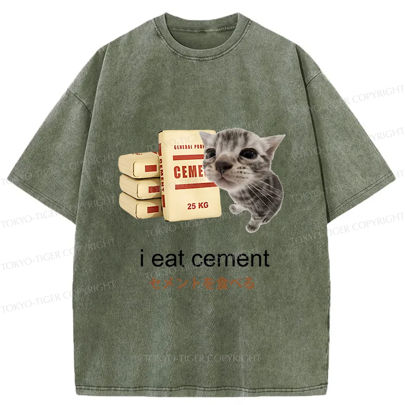 Tokyo-Tiger Funny Cat Meme Washed T-Shirt