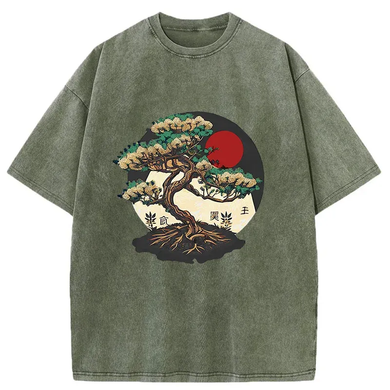 Tokyo-Tiger Japanese Bonsai Vintage Washed T-Shirt