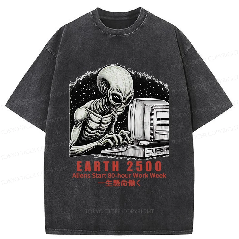 Tokyo-Tiger Alien Work Washed T-Shirt