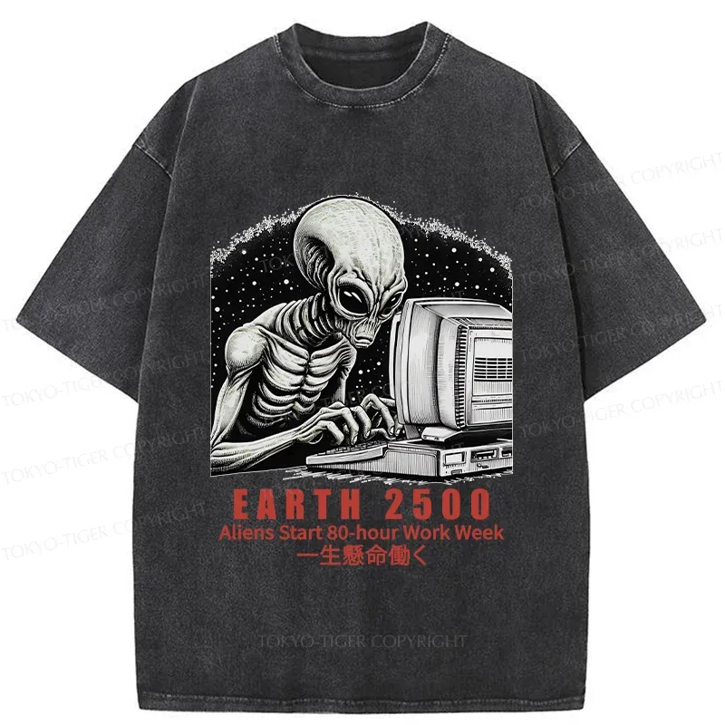 Tokyo-Tiger Alien Work Washed T-Shirt