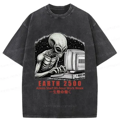 Tokyo-Tiger Alien Work Washed T-Shirt