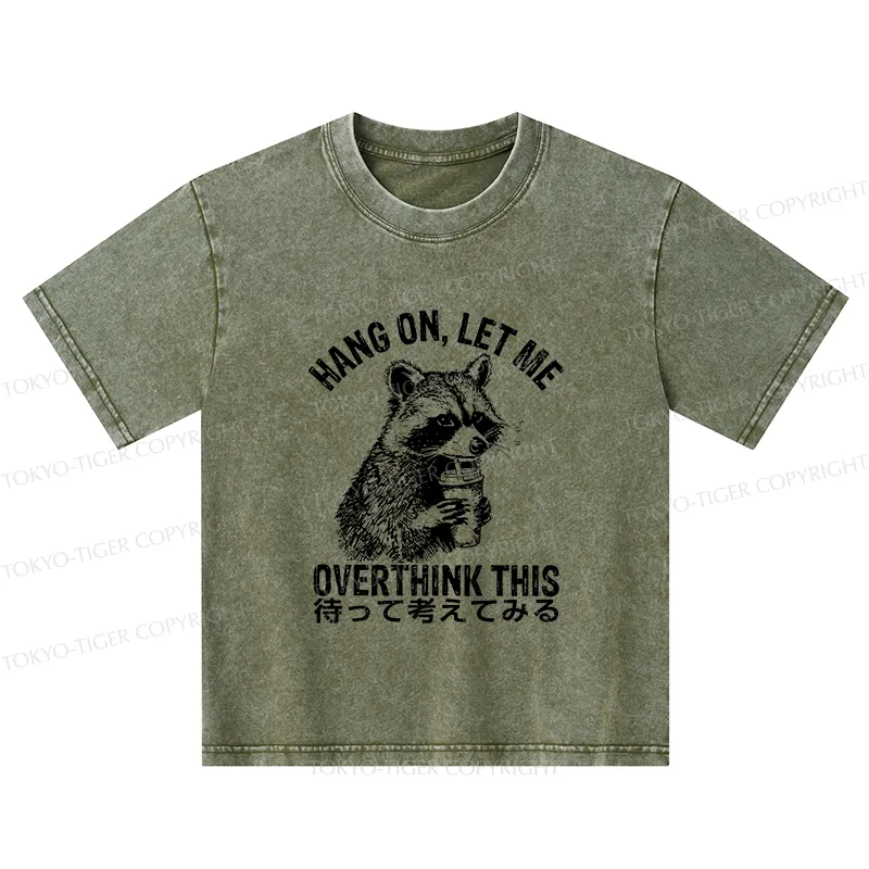 Tokyo-Tiger Overthink Raccoon Kids Washed T-Shirt
