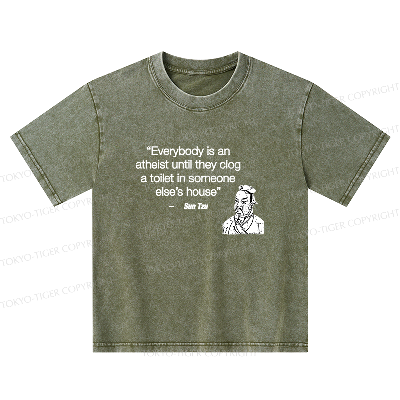 Tokyo-Tiger Funny Sun Tzu Saying Kids Washed T-Shirt