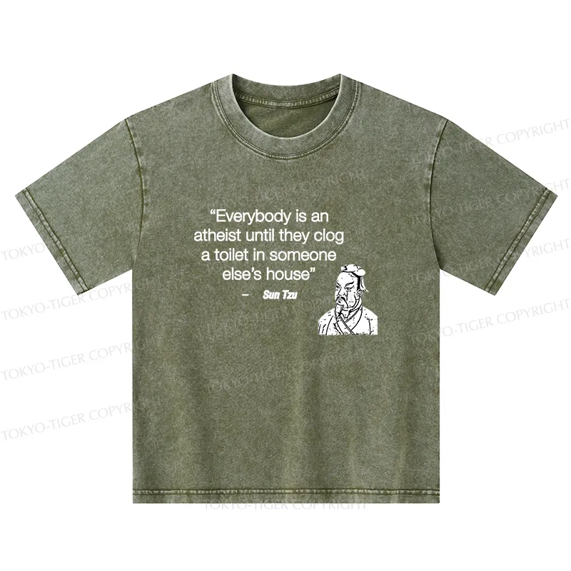Tokyo-Tiger Funny Sun Tzu Saying Kids Washed T-Shirt