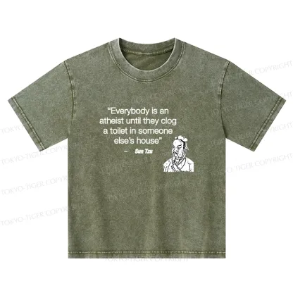 Tokyo-Tiger Funny Sun Tzu Saying Kids Washed T-Shirt