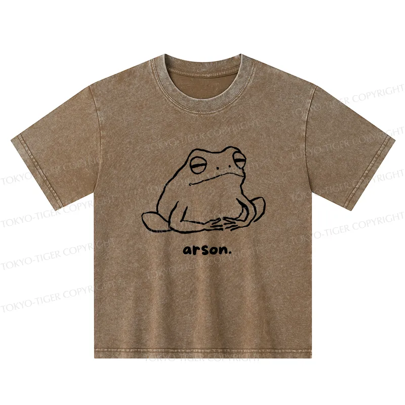 Tokyo-Tiger Japan Arsonist Frog Kids Washed T-Shirt