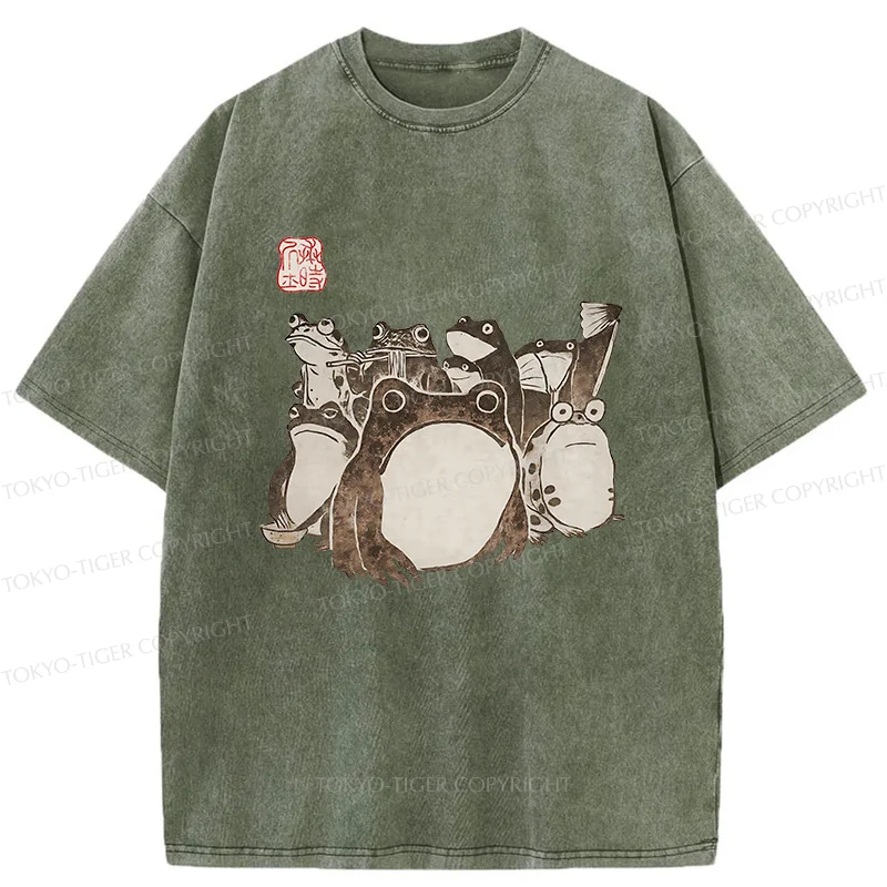 Tokyo-Tiger Japanese Frog Team Washed T-Shirt