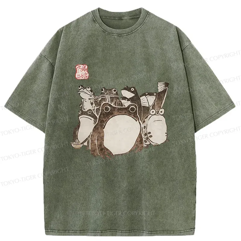 Tokyo-Tiger Japanese Frog Team Washed T-Shirt