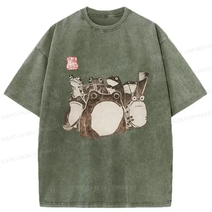 Tokyo-Tiger Japanese Frog Team Washed T-Shirt