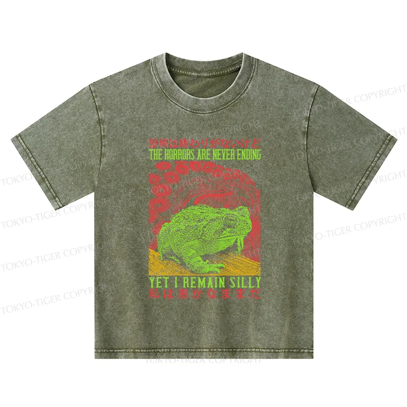 Tokyo-Tiger The Horrors Are Never Ending Japan Kids Washed T-Shirt